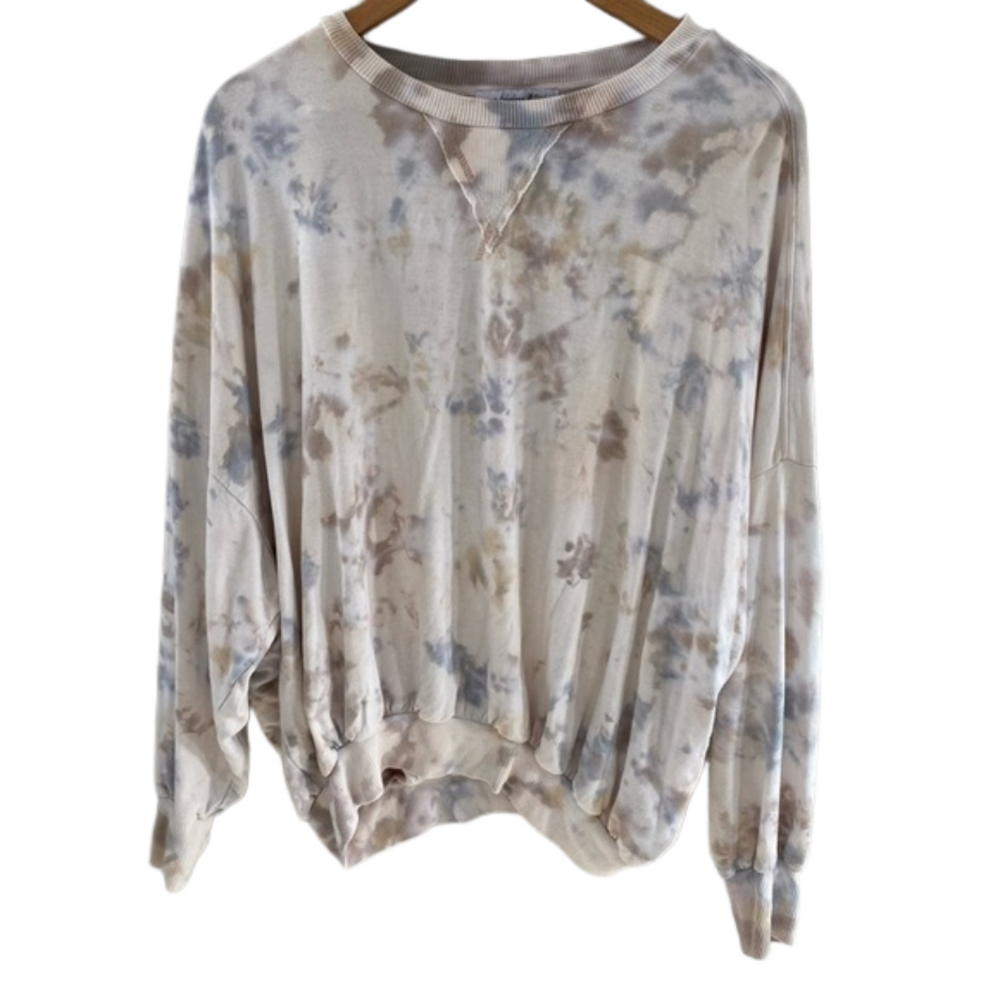 Young, Fabulous, & Broke Tie Dye Jersey Knit Oversized Sweatshirt